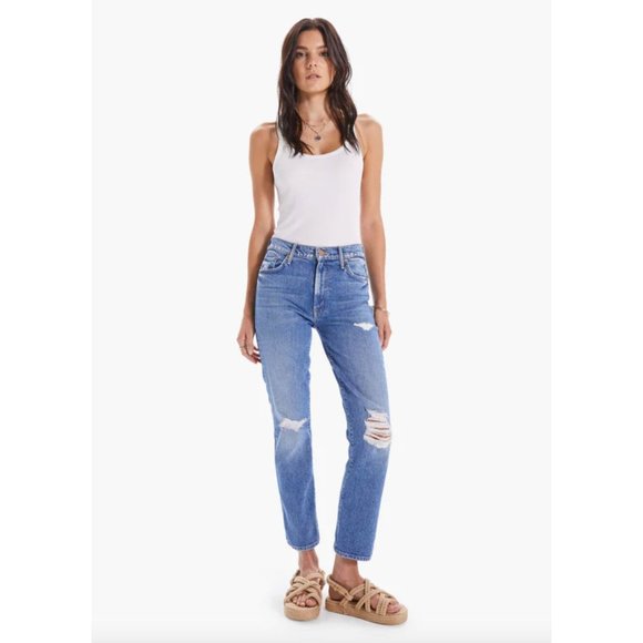 Mother The Insider Ankle Straight Leg Jeans Size 27 in Bloom and Doom